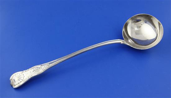 A William IV silver Kings pattern soup ladle by William Chawner, 9 oz.